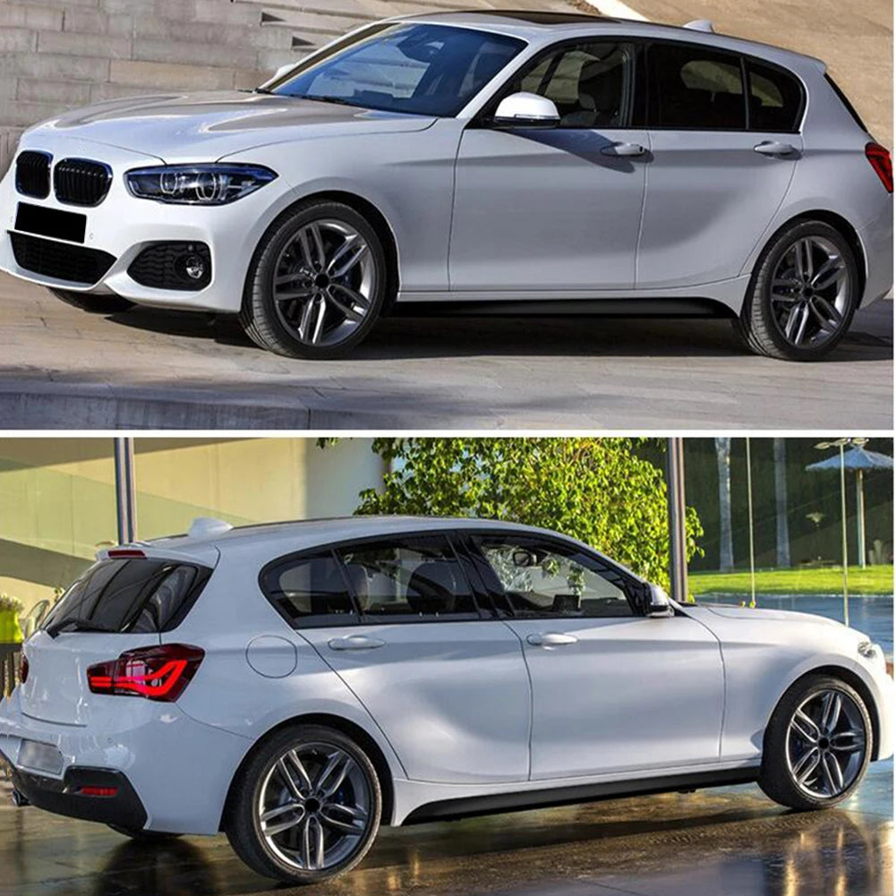 2pcs Car Side Skirt Sill Stripe Stickers Black/Carbon Fiber Black Transfer Glue Decals for BMW 1 3 4 5 6 Series F30 F35 F31