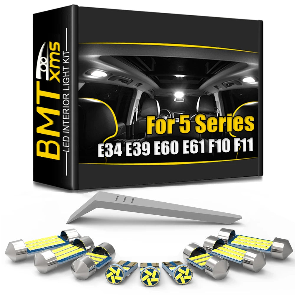 BMTxms Canbus LED Interior Lights For BMW 5 Series E34 E39 E60 E61 F10 F11 520 528 530 535 540 550 2000-2010 2012 2013 2015 2017