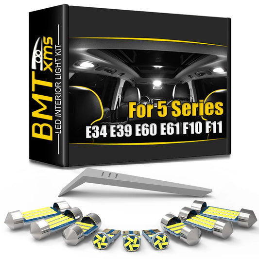 BMTxms Canbus LED Interior Lights For BMW 5 Series E34 E39 E60 E61 F10 F11 520 528 530 535 540 550 2000-2010 2012 2013 2015 2017