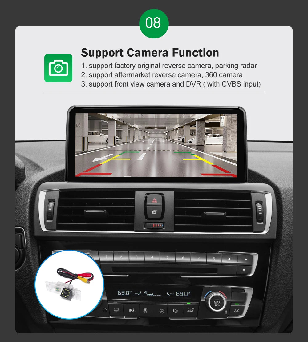 AUTOTOP 10.25" Linux Screen Wireless Carplay for BMW F30 F31 F32 F33 F34 F35 F20 F21 F22 NBT Retrofit Android Auto Multimedia BT