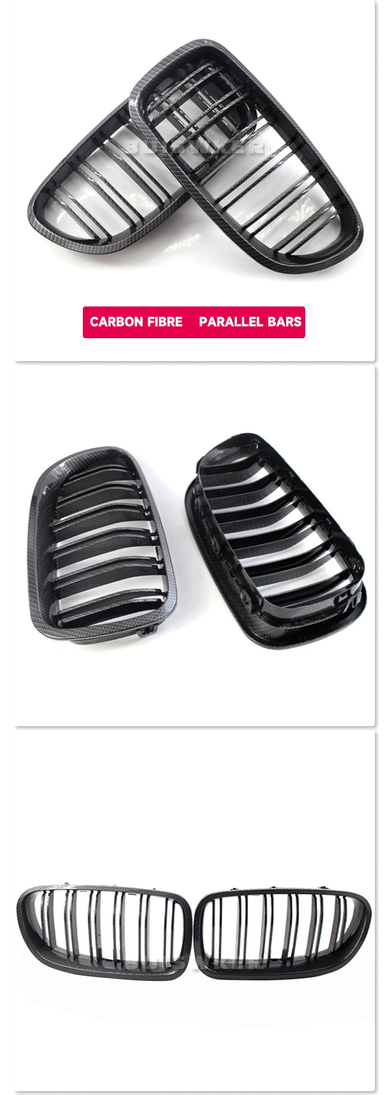 Car Gloss Black Kidney Grill Dual Slats Racing Grill For BMW 5 Series F10 F11 F18 520d 530d 540i 2010-2017 Replacement Part