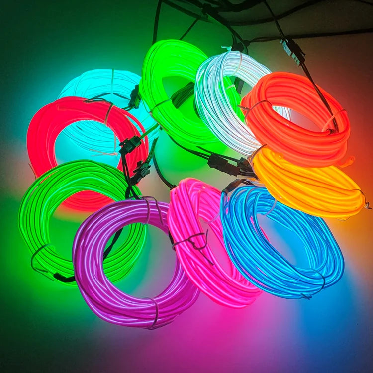 10/5/3m Multicolor Atmosphere Lighting LED Strip 5V DIY Flexible EL Cold Light Line Tube With USB Auto Decoration Ambient Lamp