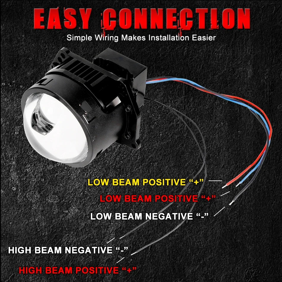 160W Bi-LED Laser Pro Projector Lenses 3 inch Headlight LED Lamp For Hella 3R G5 Frame Car Styling Retrofit High/Low Beam Lens