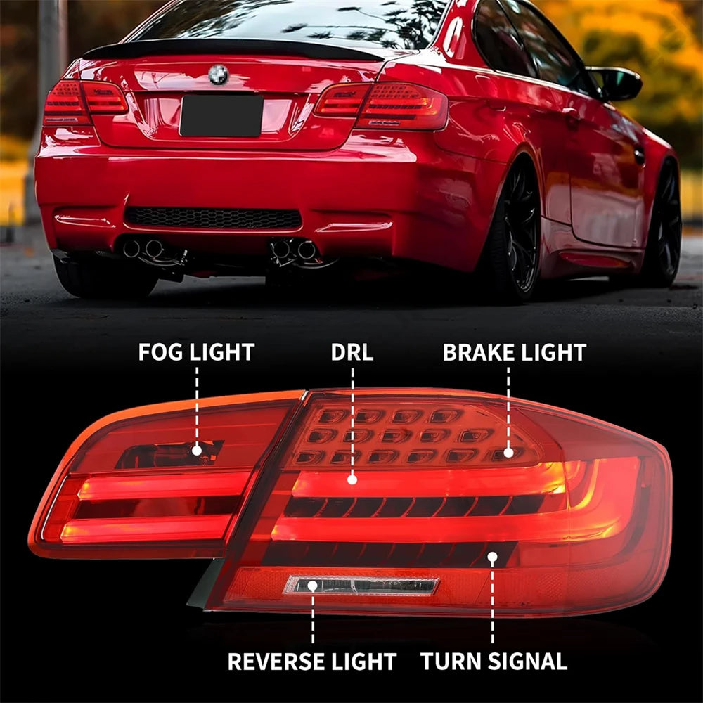 Pair Full LED Taillights For BMW 3 Series E92 M3 coupe 328i 335i 330i 2006 - 2012 Taillamp Rear Lamp Brake Fog Turn Signal Light