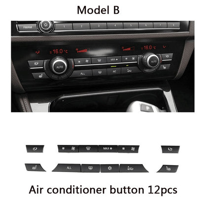 Layout B: 12-button BMW climate control panel and the matching 12-piece cap set