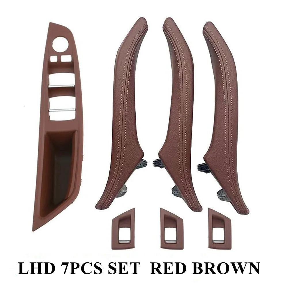 Left Hand Drive LHD Leather Interior Door Pull Handle Assembly Set for BMW 5 Series F10 F11 F18 520 523 525 528 530 535