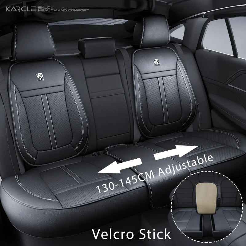 Nappa Leather Car Seat Cover Full Set 5 Seater Breathable Seat Cushion Cover Anti-Slip Full Wrap Driver Car Seat Protectors