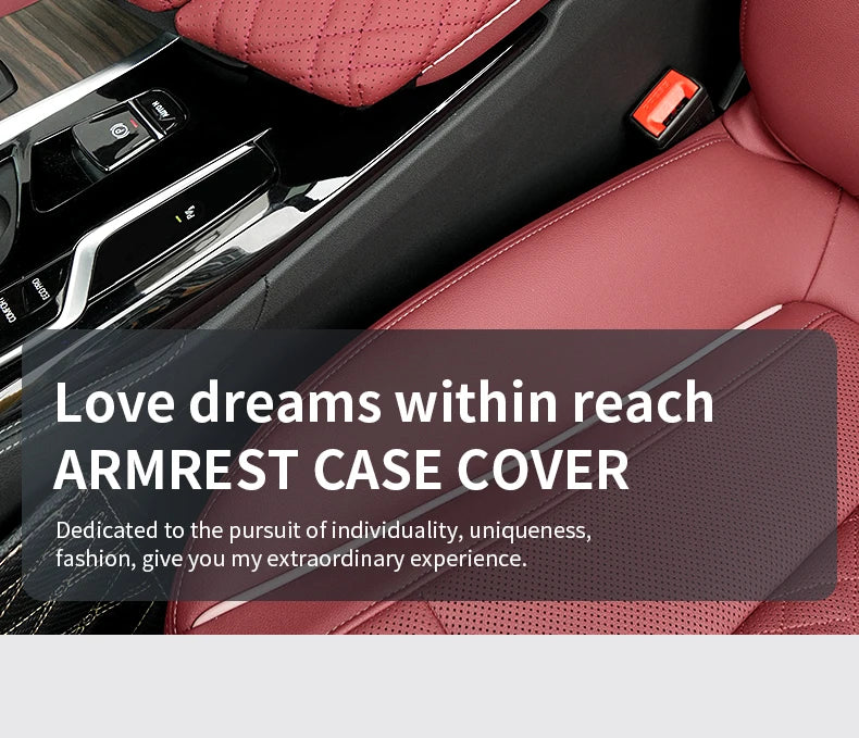 Car Armrest Box Cover Cushion PU Leather Center Console Armrest Protector Pad For BMW 5 Series G30 G32 6GT 2018-2023 Accessories