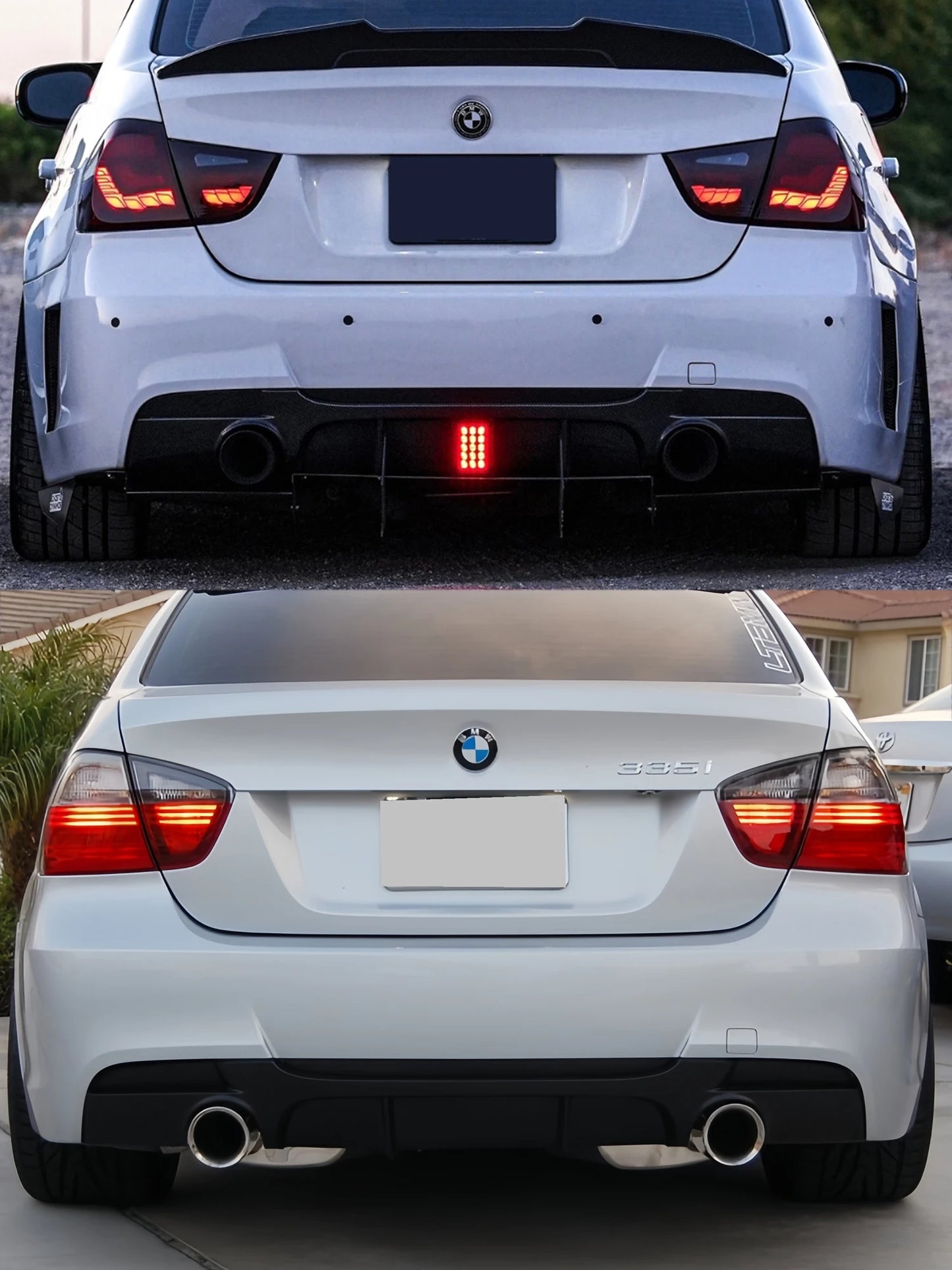 MP Style Gloss Rear Diffuser Rear Bumper Lip Splitter For Bmw E90 E91 320d 325d 330d 335i 05-12 4-Door M Sport Bodykits Tuning