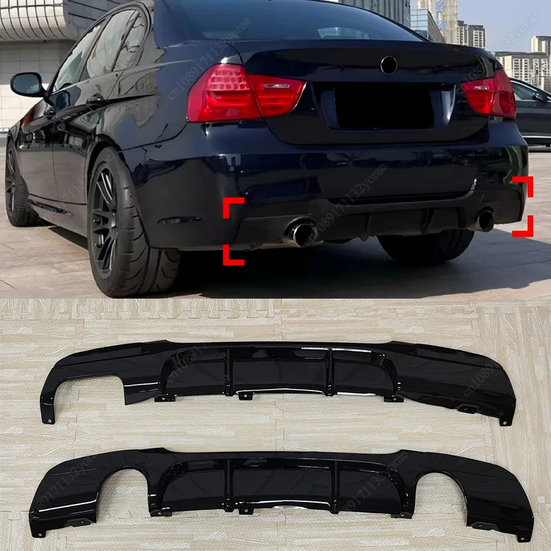 Gloss black M Performance-style rear diffuser for BMW E90 and E91 M Sport