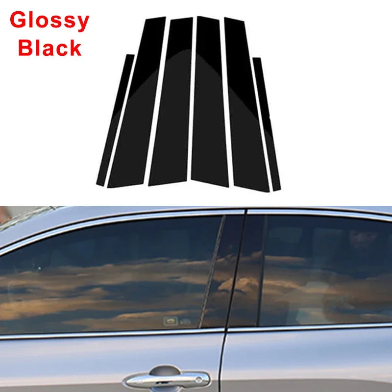 Car Door Window Pillars B-pillar Post Trim Stickers For BMW F30 E46 E90 G20 318i 325i 320i 328i Glossy Carbon Fiber Wrap Films
