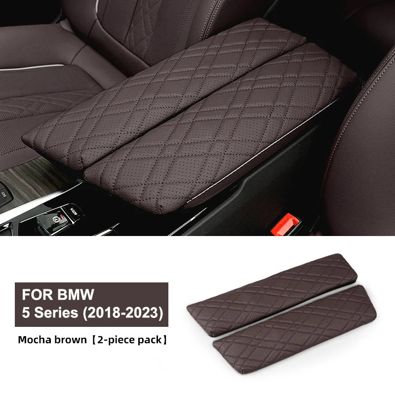 Car Armrest Box Cover Cushion PU Leather Center Console Armrest Protector Pad For BMW 5 Series G30 G32 6GT 2018-2023 Accessories