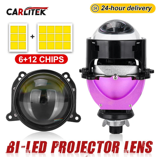 12+6pc Chips 3.0 Inch Bi Led Projector Lens Halo Lights H4 H7 9005 9006 Car Headlights Hella 3R G5 Angel Eyes High Low Beam LED