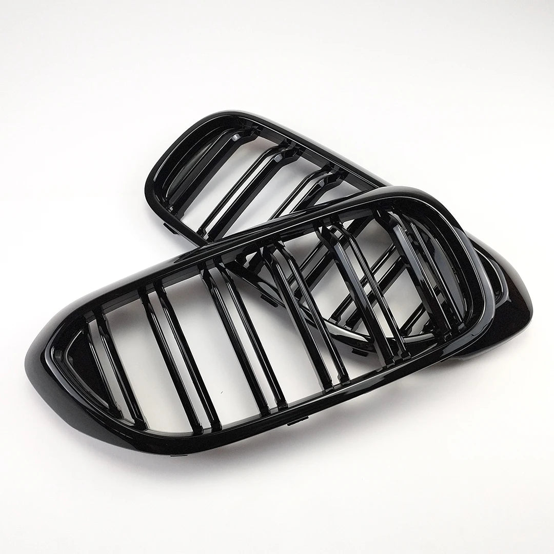 Front Bumper Grill For BMW 5 Series M5 G30 G31 520i 530i 540i ABS 2-Slat Gloss Black Front Kidney Grille