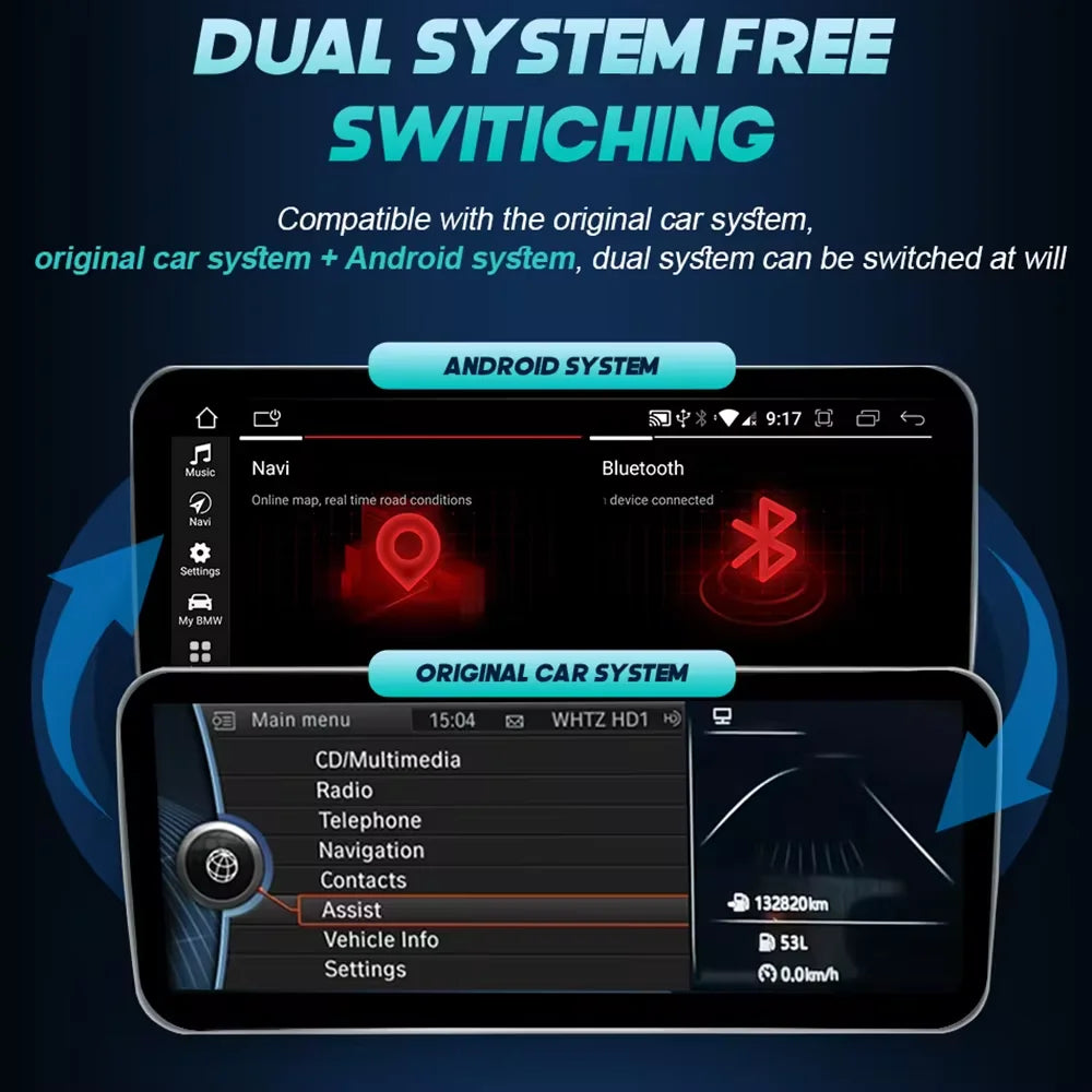 Wireless Carplay Android 14 For BMW F20 F30 F21 F22 F31 F32 F33 F34 F36 NBT EVO Multimedia Player Auto Radio Screen GPS