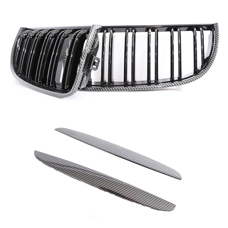 Kidney Front Grill Carbon Fiber M Color Chrome Gloss Matte Black Grille For BMW 3 Series E90 E91 Pre-Facelift 2005-2008 320i 330