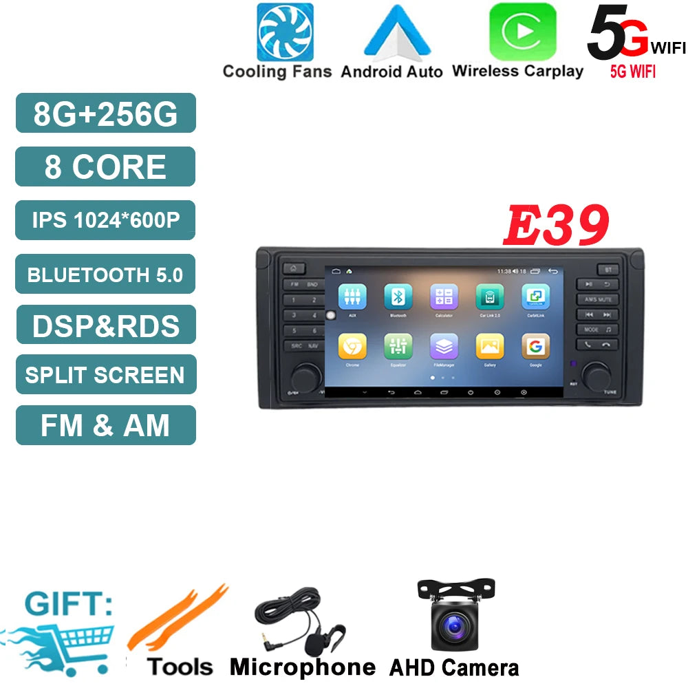 Android OS Auto Radio GPS Navigation for BMW X5 E53 5 Series E39 M5 1996-2007 DSP Car Multimedia Player Stereo WIFI Cooling Fan
