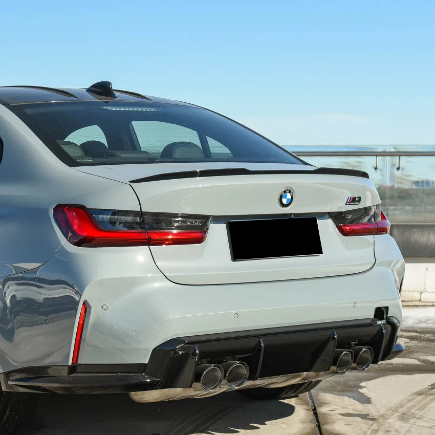 For BMW G20 2019-2023 Rear Bumper Lip Spoiler Cap Rear Trunk Roof  Wing M3 Style Rear Roof Lip Spoiler Wing ABS Car Accessories