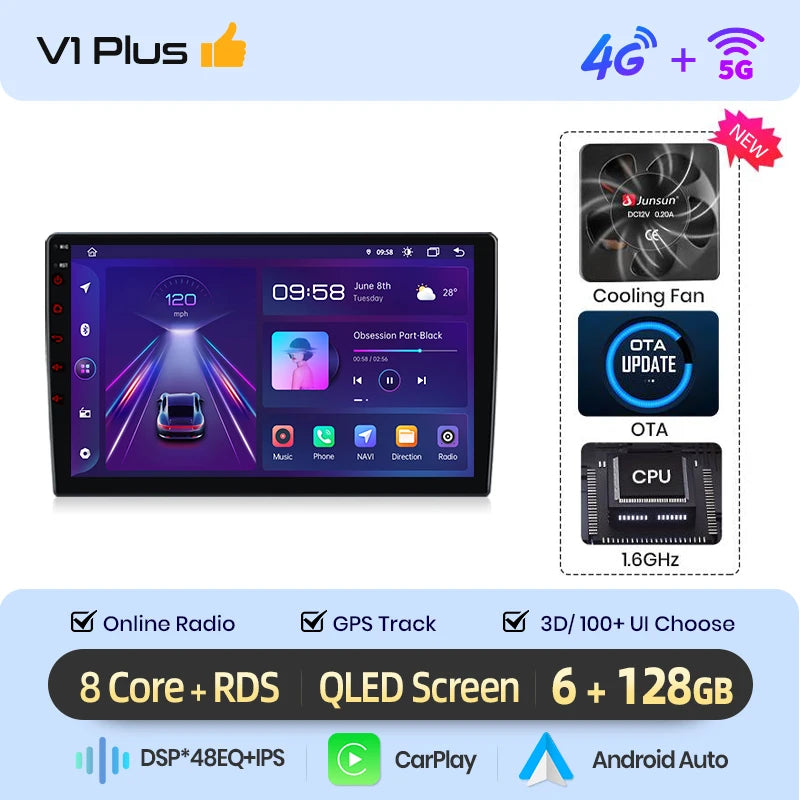 Junsun Wireless CarPlay Android Auto Car Radio For BMW M3 E46 1998-2006 GPS Multimedia 2 din Intelligent Systems Stereo