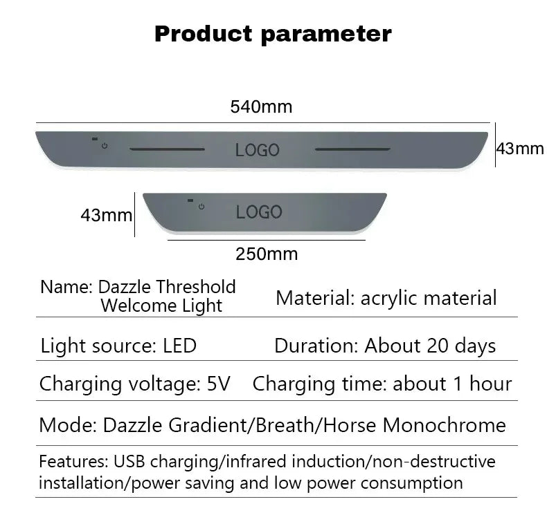 2/4pcs Car Customized Door Illuminated Sill Light Logo Projector Lamp USB Power Moving LED Welcome Pedal Scuff Plate Pedal Light