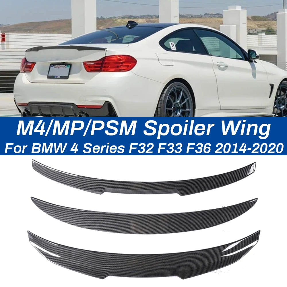 For BMW 4 Series F32 F33 F36 2014-2020 M Performance Spoiler Carbon Fiber Rear Trunk Spoiler M4 PSM Style Wing Auto Accessories