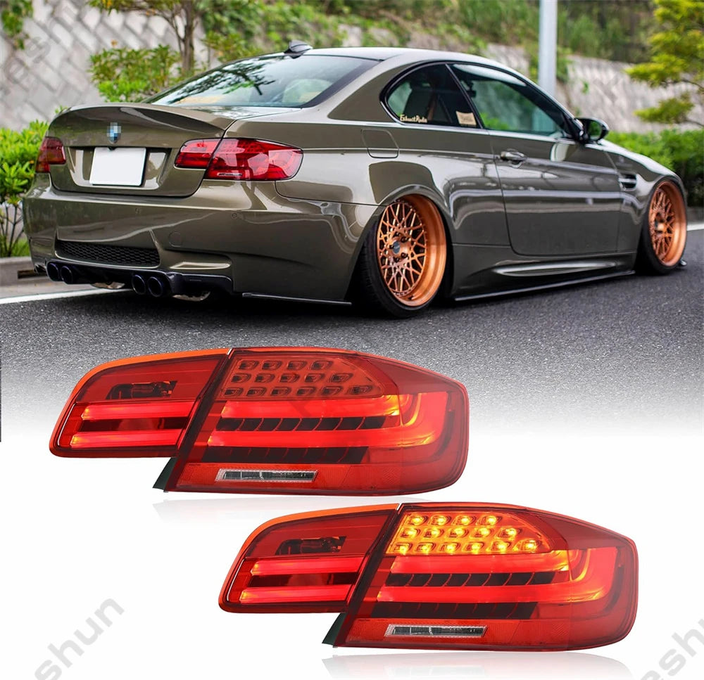 Pair Full LED Taillights For BMW 3 Series E92 M3 coupe 328i 335i 330i 2006 - 2012 Taillamp Rear Lamp Brake Fog Turn Signal Light