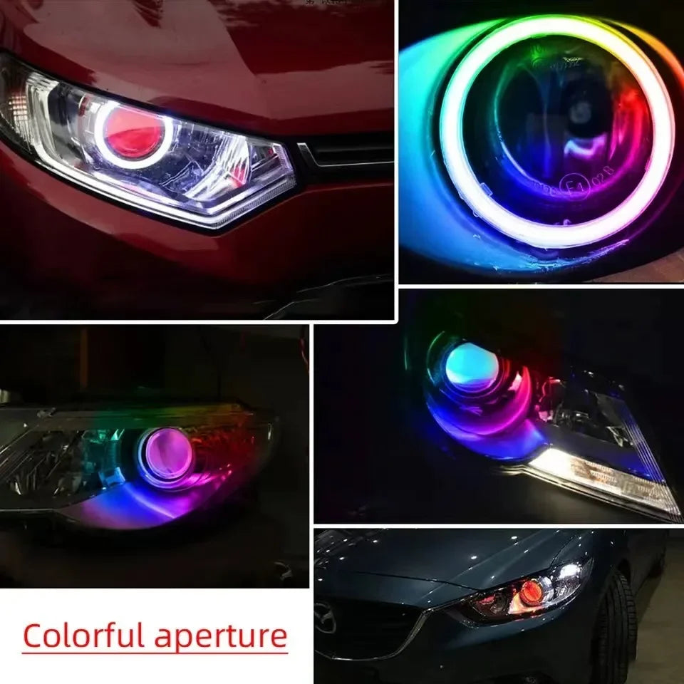 2PCS RGB Cotton LED Angel Eyes Halo Rings 60mm 70mm 80mm LED Headlight Lamps For Car UTV Motorcycle DRL Eyes APP Control