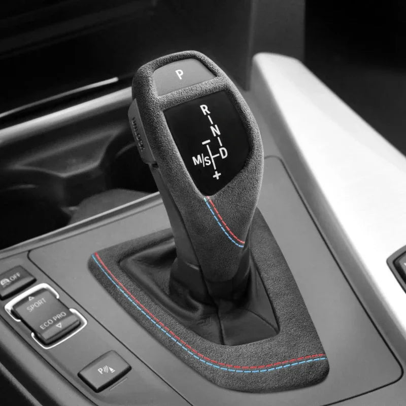 Suede-look gear selector cover for BMW F20, F30, F10 and other F-series