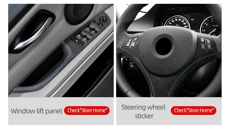 For BMW Series 3 E90 E92 E93 2005-2012 Car Interior Gear Shifter Panel Trims Stickers Made of Alcantara Performance Accessories