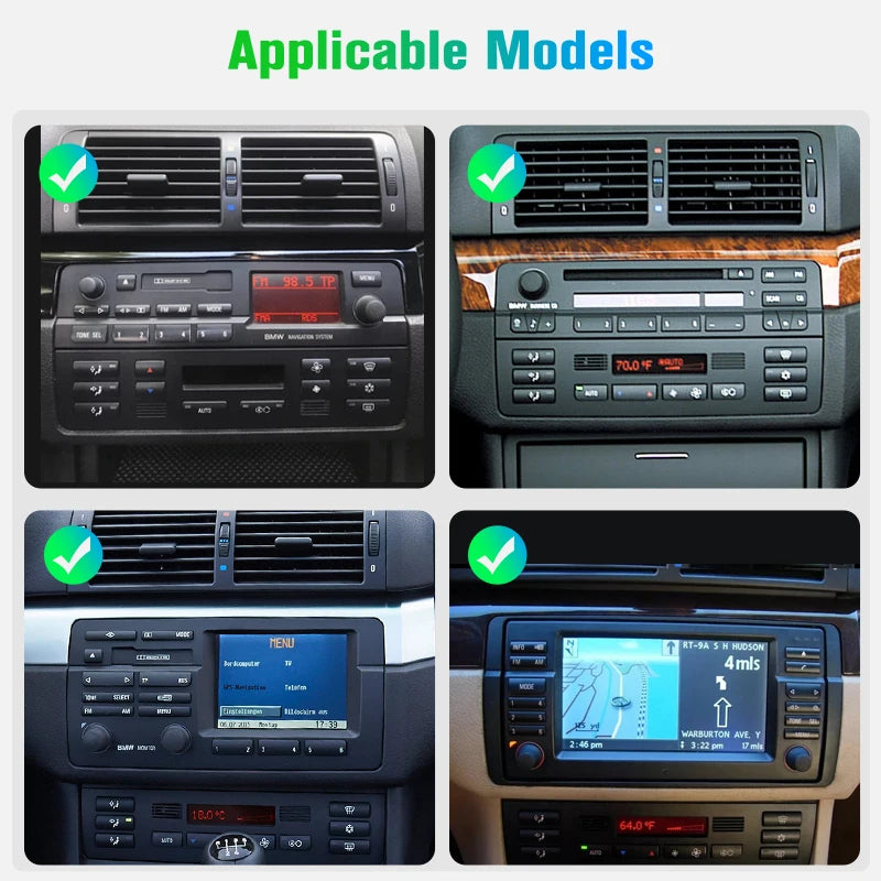 Junsun 7" Wireless CarPlay Android Auto Car Radio for BMW E46 M3 318 320 325 330 335 Multimedia Wireless Apple CarPlay Smart Intelligent Systems IPS Touch Screen Stereo Video Player 2 Din Autoradio Head Unit Navigation BT GPS