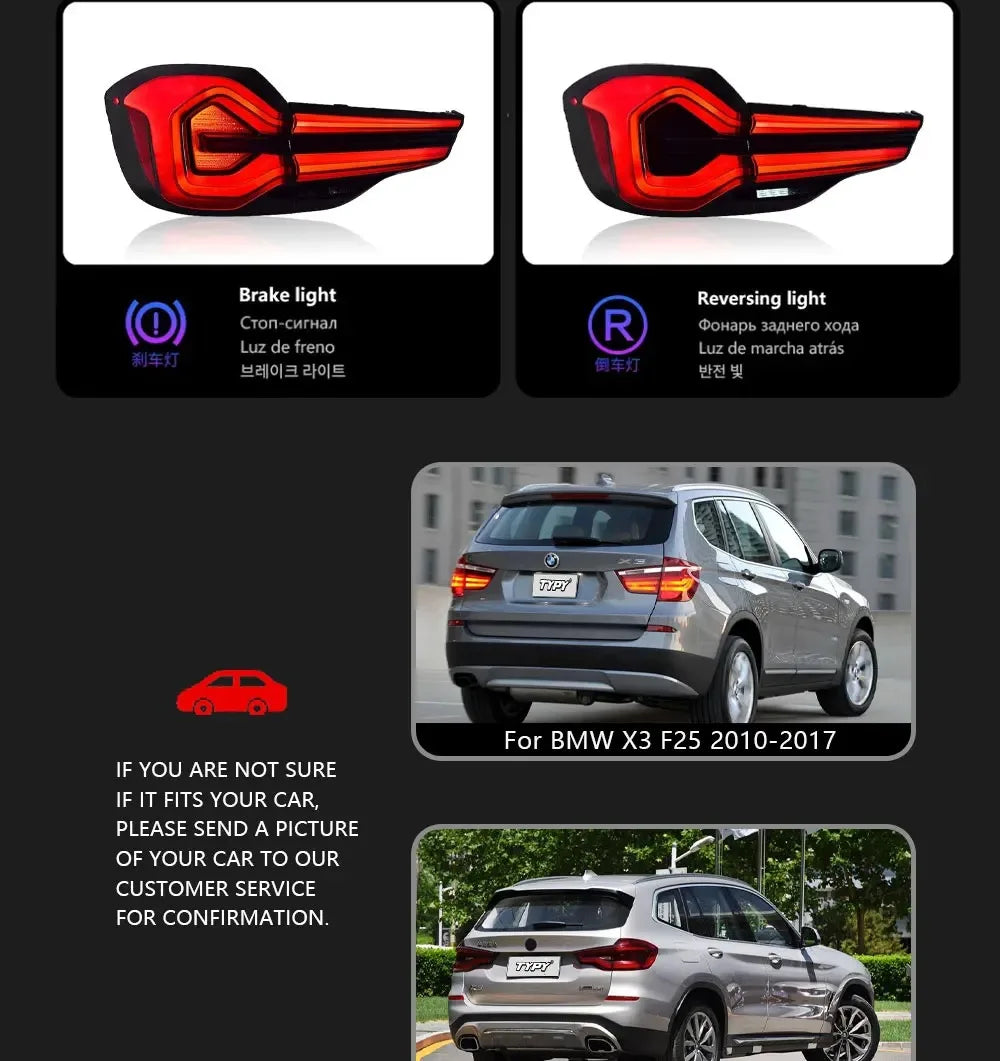 TYPY 4 PCS For BMW X3 G08 G01 Car Tail Light Assembly Fog Reverse Brake Flowing Water Flicker LED Tail Lamps Rear Taillights
