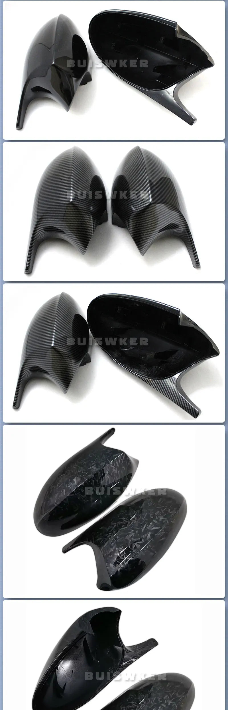 Rearview Mirror Covers for Bmw 1 3 Series E90 E91 E92 E93 E80 E81 E87 E88 Rear-View Carbon Fiber Gloss Black