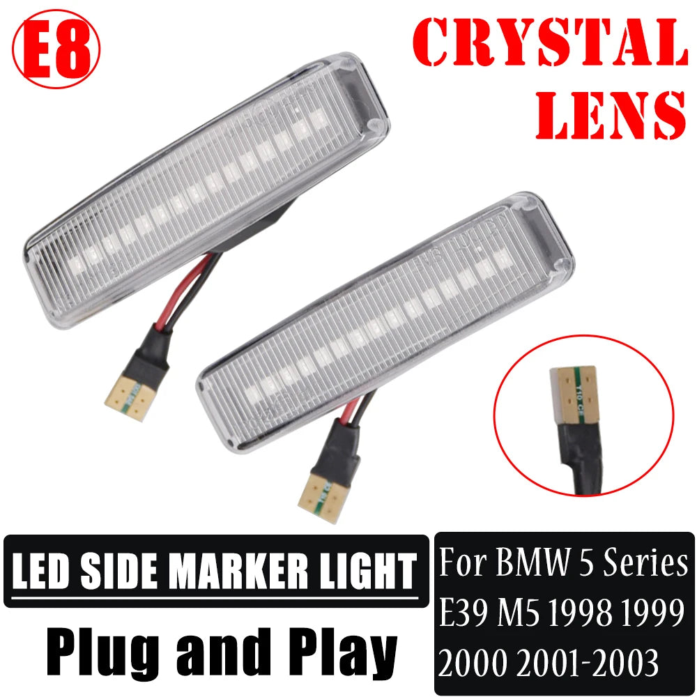 Led Dynamic Turn Signal Light Side Marker Fender Sequential Lamp Blinker Indicator Trim Cover For BMW 5 Series E39 1995-2003 M5