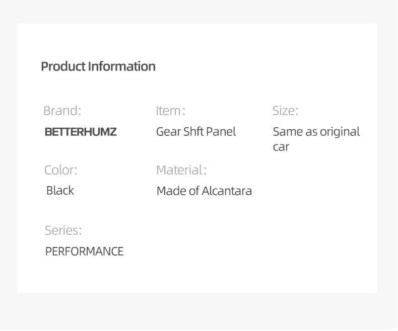 For BMW Series 3 E90 E92 E93 2005-2012 Car Interior Gear Shifter Panel Trims Stickers Made of Alcantara Performance Accessories