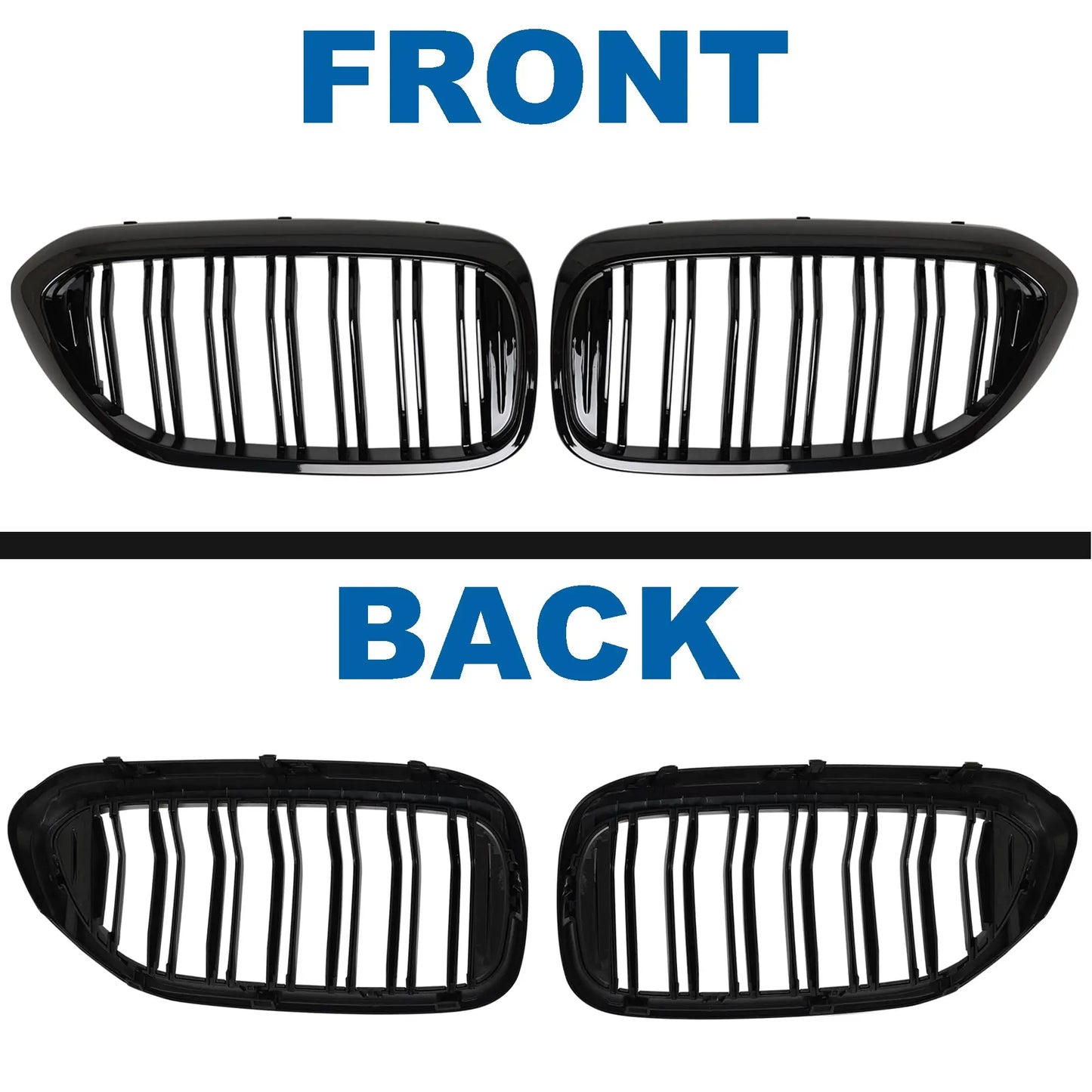 Glossy Black Car Front Kidney Grille Grill For BMW 5 Series M5 G30 G31 G38 520i 530i 540i 2017-2020 2-Slat Front Bumper Grill