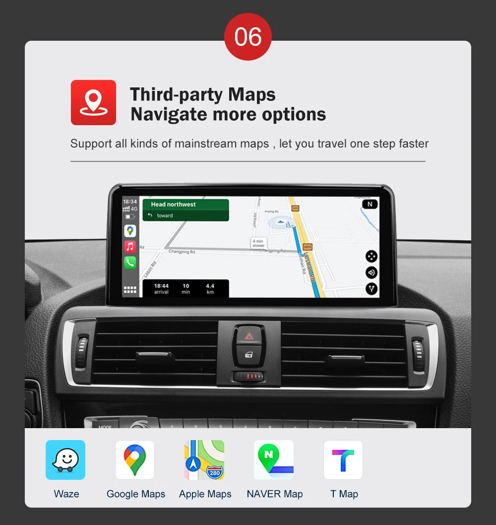 AUTOTOP 10.25" Linux Screen Wireless Carplay for BMW F30 F31 F32 F33 F34 F35 F20 F21 F22 NBT Retrofit Android Auto Multimedia BT