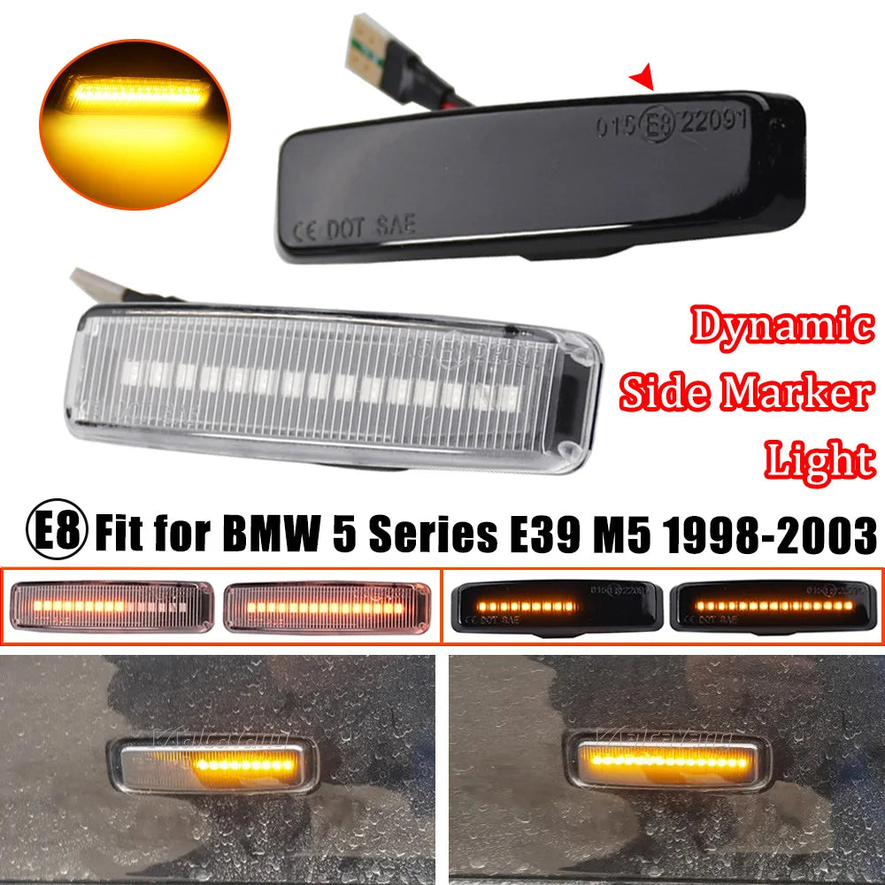 Led Dynamic Turn Signal Light Side Marker Fender Sequential Lamp Blinker Indicator Trim Cover For BMW 5 Series E39 1995-2003 M5