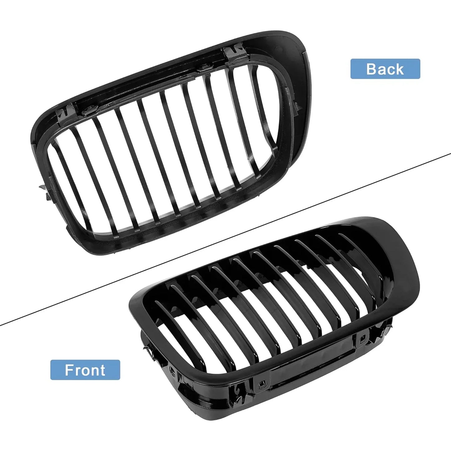 For BMW 3-Series E46 Grill 1998-2001 2/4 Doors Car Front Kidney Grill 318i 320i 325i 330i Gloss Black Racing Grille Accessories