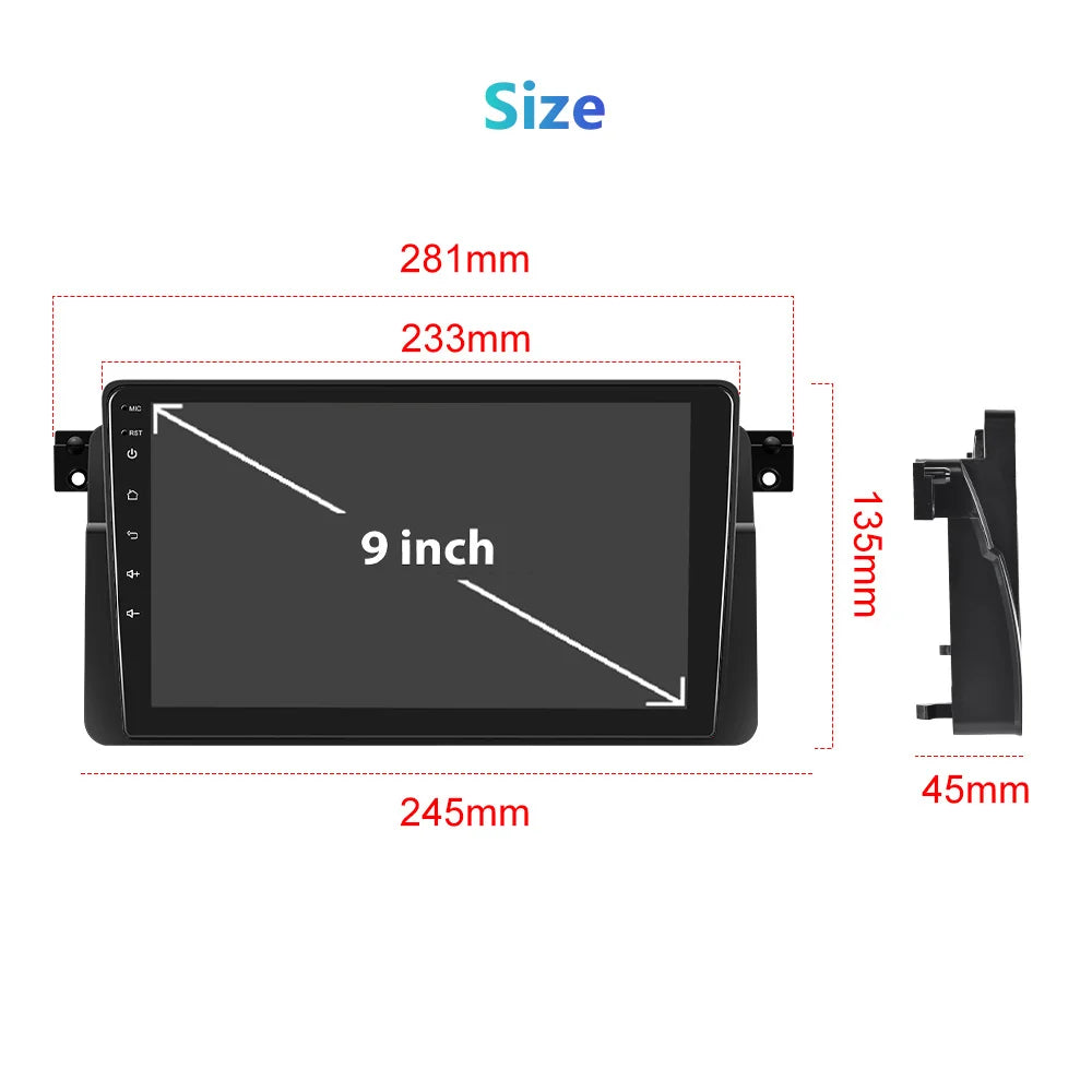 Podofo Wireless Carplay Android Auto Car Radio For BMW E46 1999-2005 Car Intelligent Systems 2din Car Multimedia Player