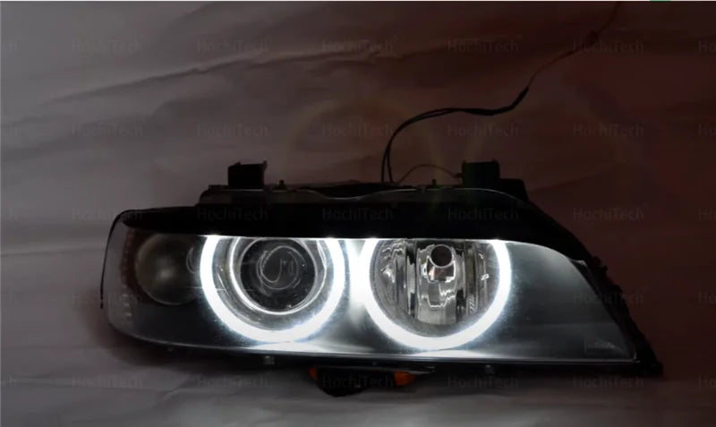 For BMW 5 Series E39 525i 528i 530i 540i White Yellow Dual and White Cotton LED Angel Eyes Kit  Ring DRL Turn Signal Light
