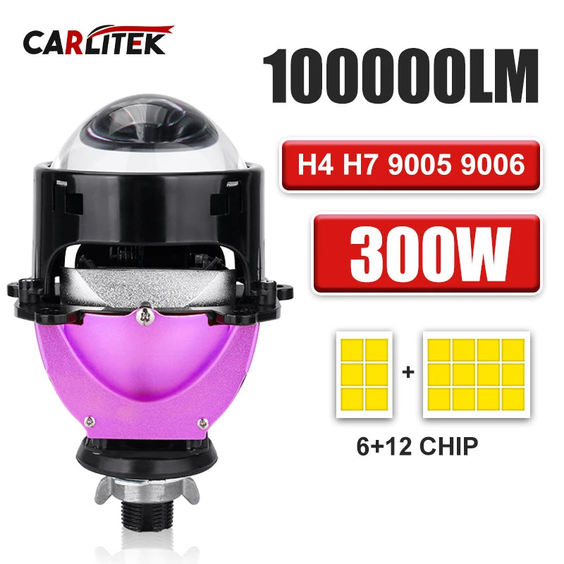 12+6pc Chips 3.0 Inch Bi Led Projector Lens Halo Lights H4 H7 9005 9006 Car Headlights Hella 3R G5 Angel Eyes High Low Beam LED