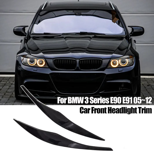 For BMW Accessories 3 Series E90 Sedan E91 Touring 2005-2011 Bodykit Car Front Headlight Eyebrow Eyelid Trim