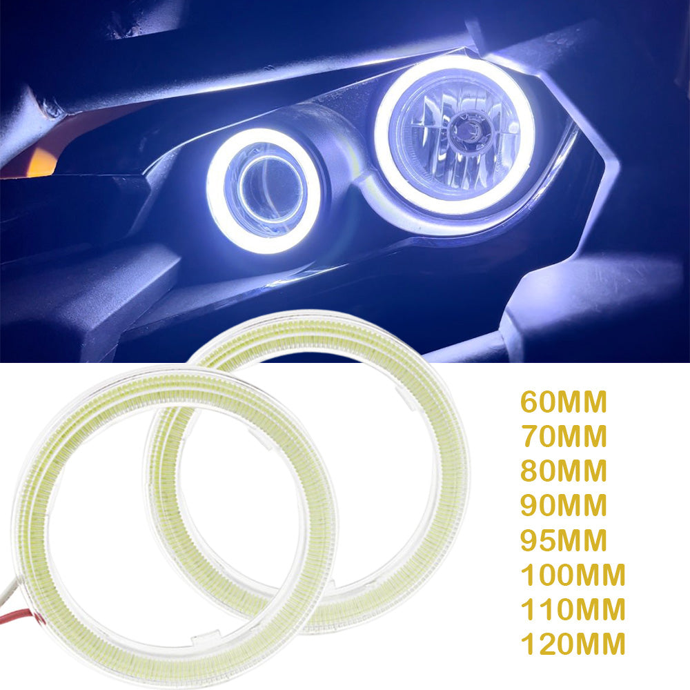 2PC 12-24V COB Led Halo Ring Angel Eyes for Car Motorcycle Circular Led Light Ring 70mm 80mm 90mm Daytime Running Headlight Buld