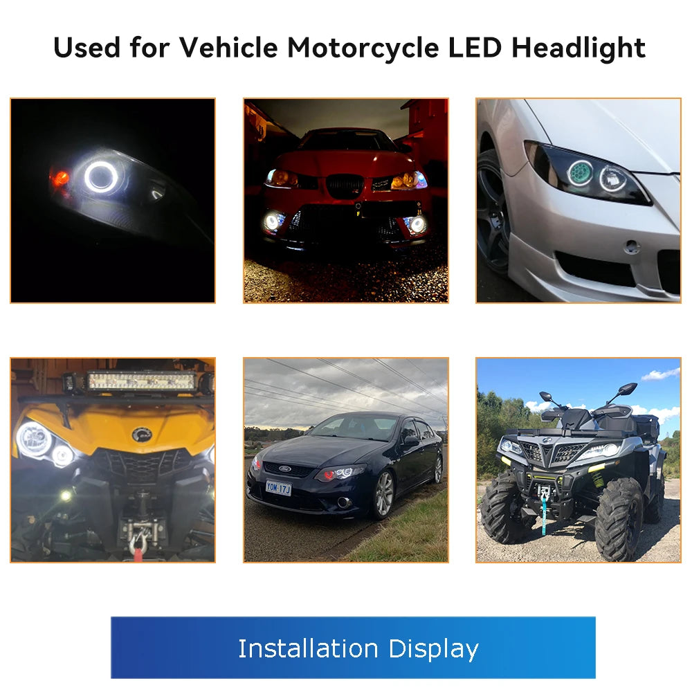 1Pair COB Angel Eyes Halo Rings For LED Car Motorcycle Scooter Headlights 12V With Cover 60mm 80mm 120mm 70mm 90mm 100mm 110mm