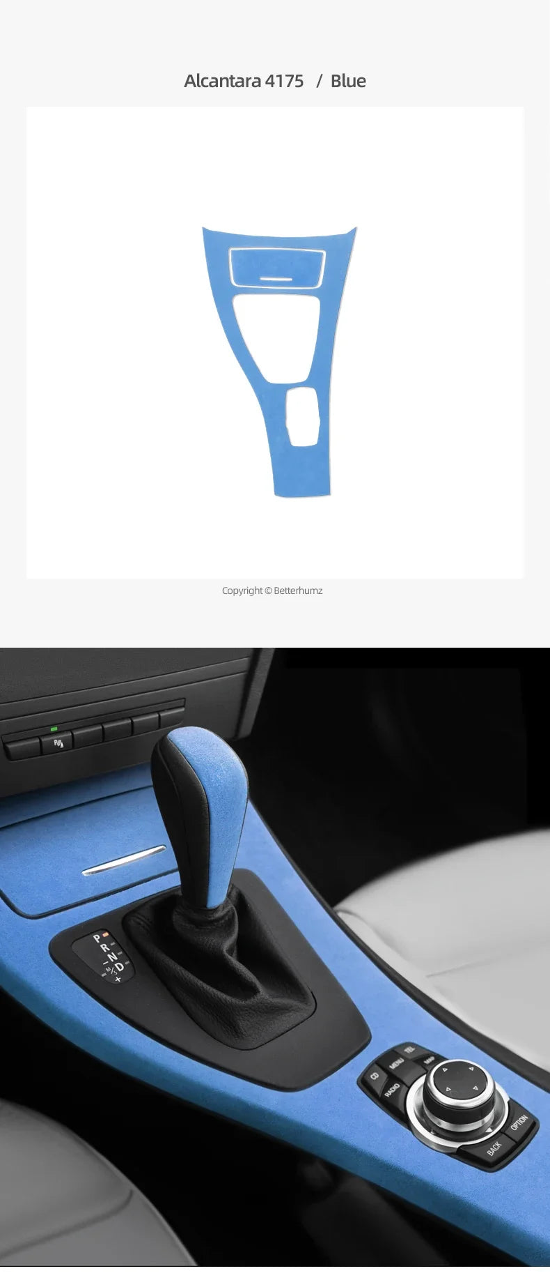 Betterhumz For BMW 3 Series E90 E92 E93 Car Interior Trim Made of Alcantara Center Console Gear Shift Panel Cover Accessories