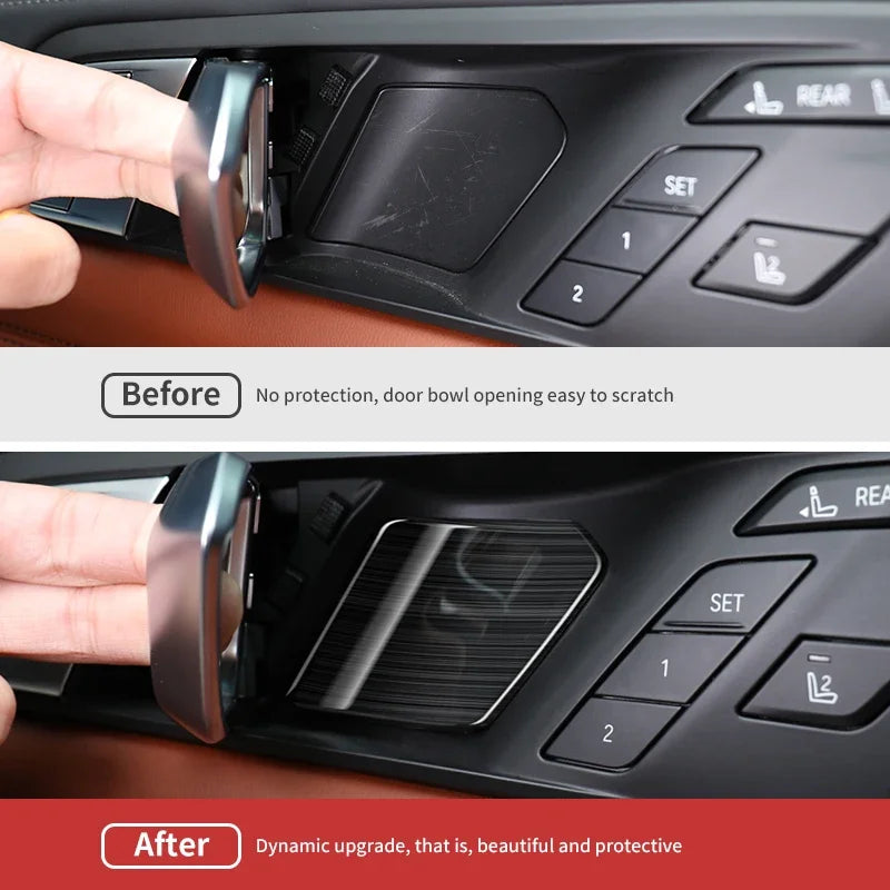 4PCS Car Inner Door Bowl Stickers Stainless Steel Door Handle Frame For BMW X5 G05 X6 G06 X7 G07 2019 2020 2021 2022 Accessories