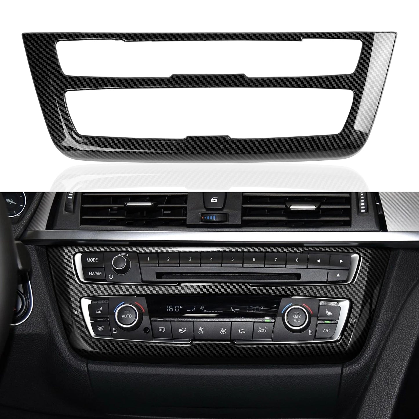 Car Center Console Dashboard Gear Shifter Panel For BMW F30 F31 F34 3GT F32 F33 F36 Trim Accessories, Carbon Fiber ABS Sticker