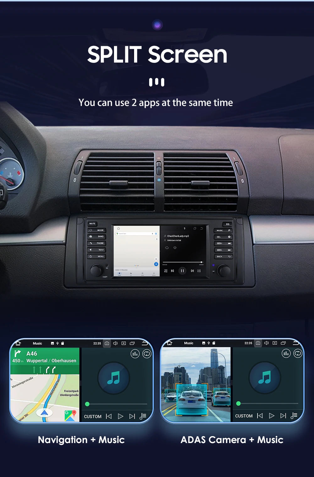 Hizpo Car Intelligent Systems for BMW 5 Series E39 X5 E53 M5 1996-2003 Multimedia 2din Autoradio Android 13 Auto Carplay 7862 4G