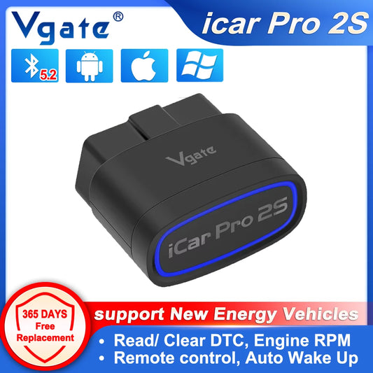 NEW Vgate iCar Pro 2S ELM327 Bluetooth 5.2 V2.3 Car OBD Scanner Upgraded EV Auto Diagnostic Tool BimmerCode for IOS Android PC
