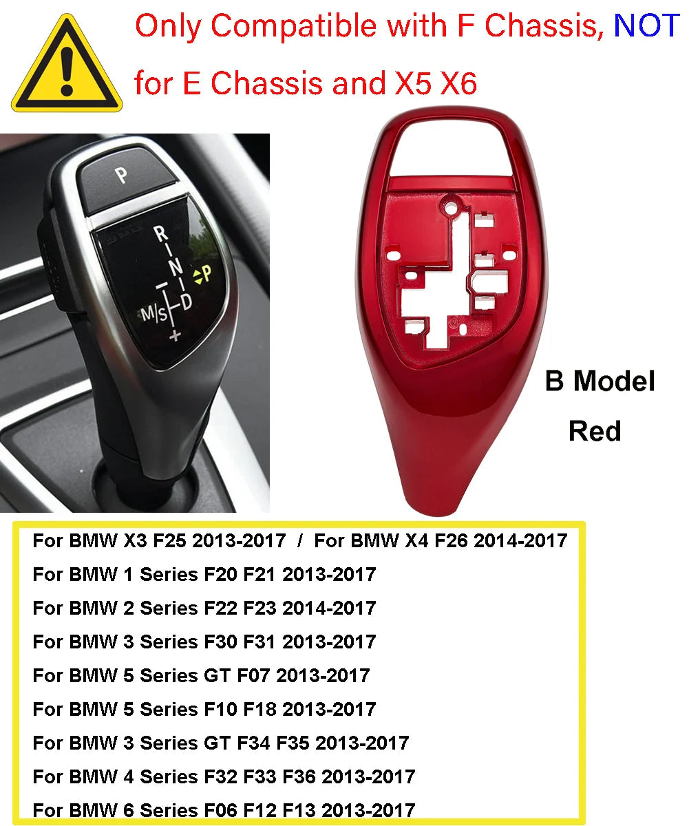 Car Gear Knob Shift Lever Cover Replacement for BMW 1 2 3 5 7 Series F10 F20 F21 F22 F11 F01 X1 X3 X4 M3 M5 F30 F25 F Chassis